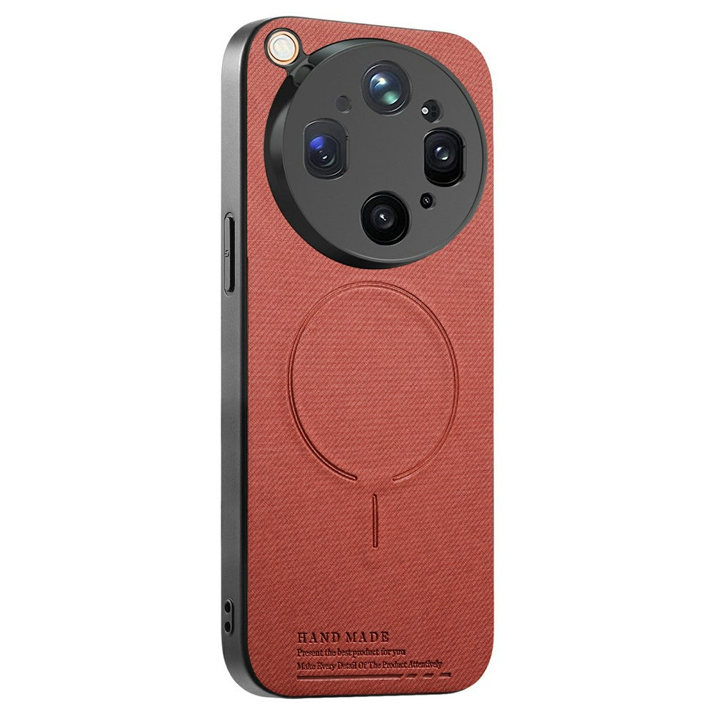 Til Oppo Find X9 Ultra 5G magnetisk cover med stoftekstur PC + TPU + PU-læder anti-ridse telefoncover