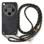 For Oppo Find X9 Ultra 5G Case Retro Leather Phone Back Cover with Adjustable Strap