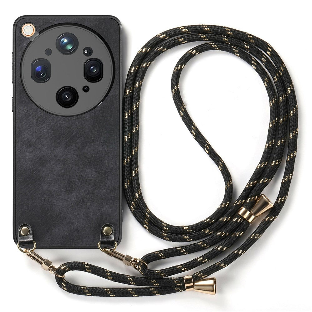 For Oppo Find X9 Ultra 5G Case Retro Leather Phone Back Cover with Adjustable Strap