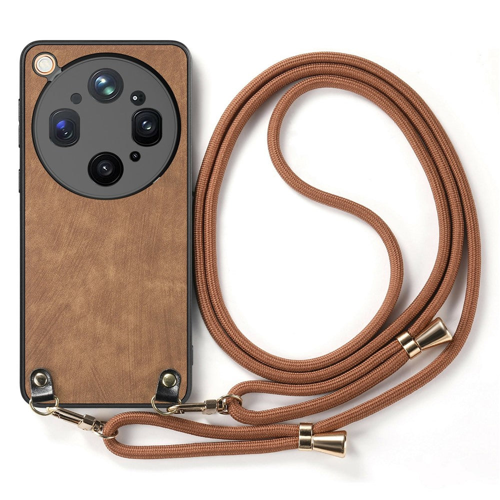 For Oppo Find X9 Ultra 5G Case Retro Leather Phone Back Cover with Adjustable Strap