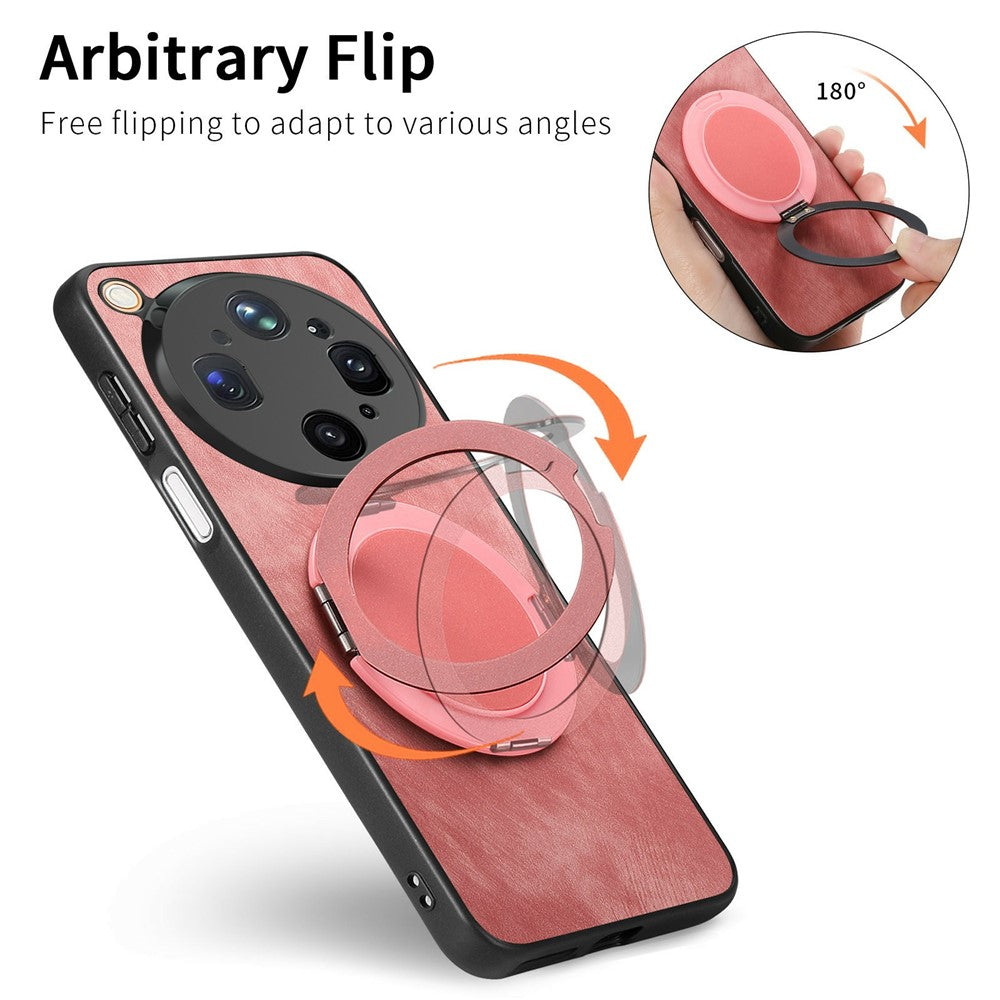 For Oppo Find X9 Ultra 5G Stress Relief Retro Leather Back Cover Phone Case with Rotating Kickstand