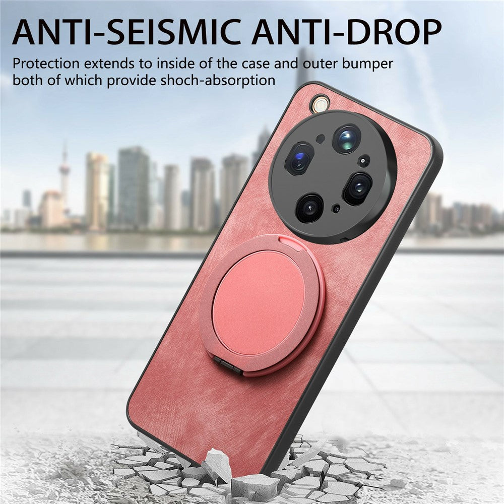 For Oppo Find X9 Ultra 5G Stress Relief Retro Leather Back Cover Phone Case with Rotating Kickstand