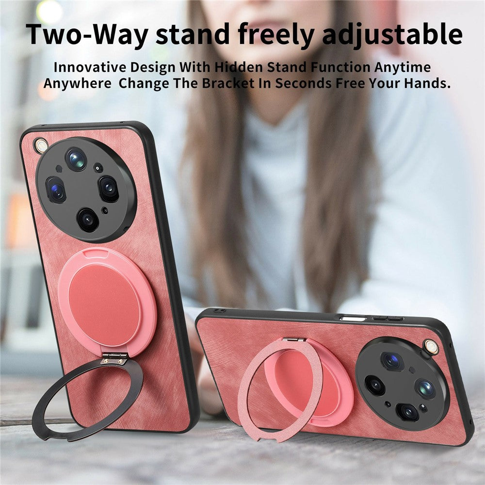 For Oppo Find X9 Ultra 5G Stress Relief Retro Leather Back Cover Phone Case with Rotating Kickstand