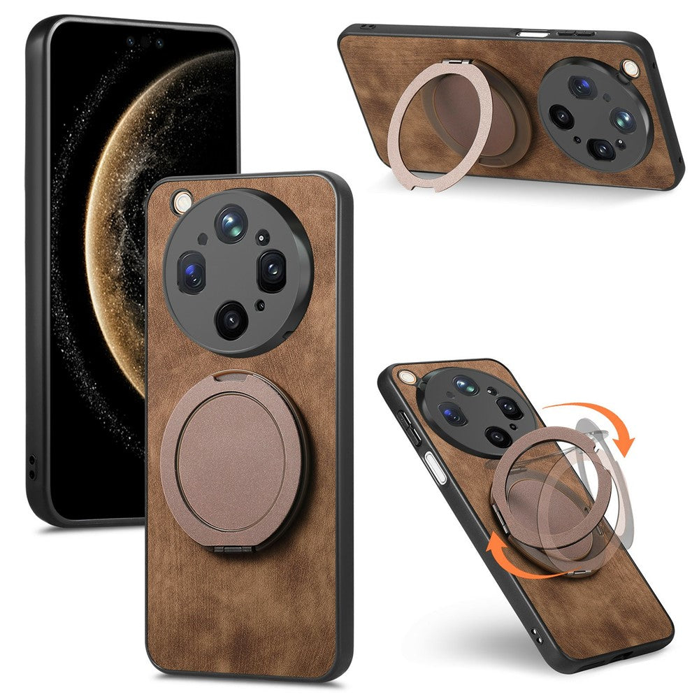 For Oppo Find X9 Ultra 5G Stress Relief Retro Leather Back Cover Phone Case with Rotating Kickstand