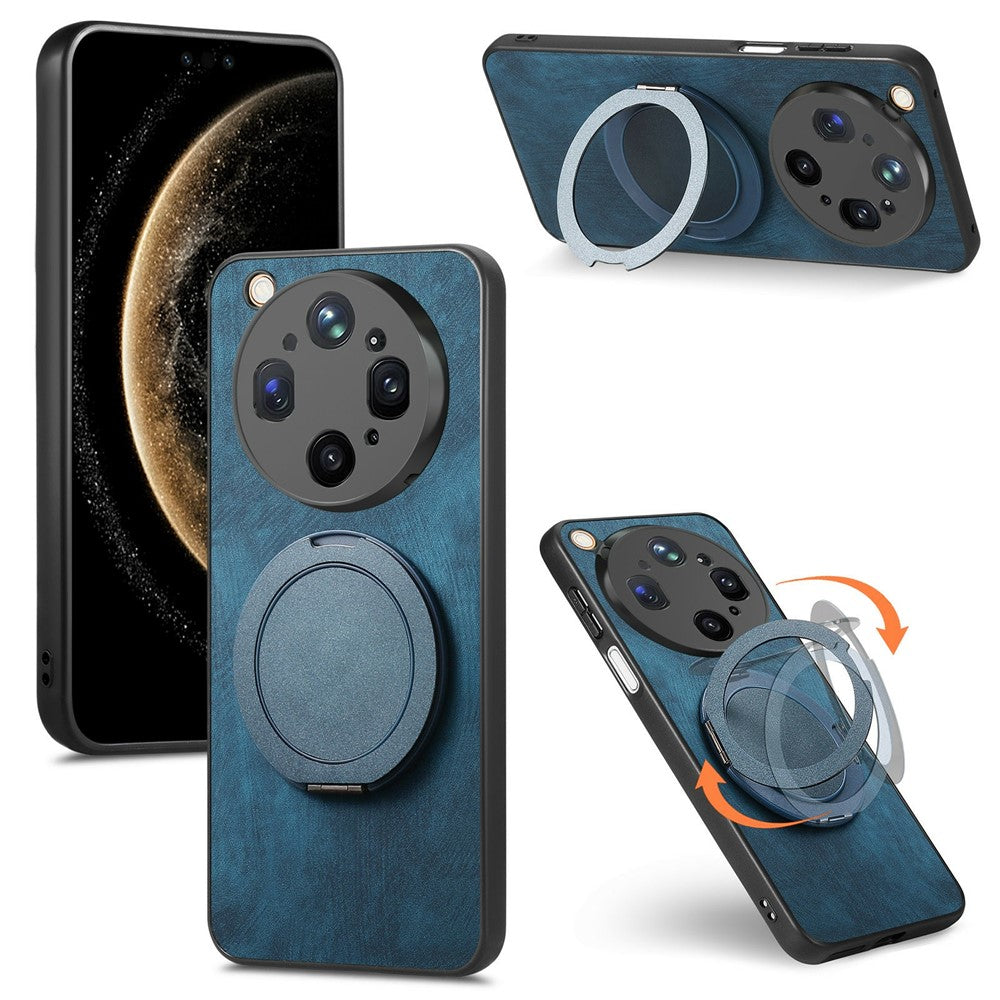 For Oppo Find X9 Ultra 5G Stress Relief Retro Leather Back Cover Phone Case with Rotating Kickstand