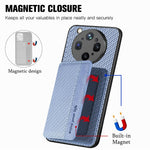 For Oppo Find X9 Ultra 5G Case RFID Blocking Carbon Fiber Leather Phone Back Cover with Card Holder