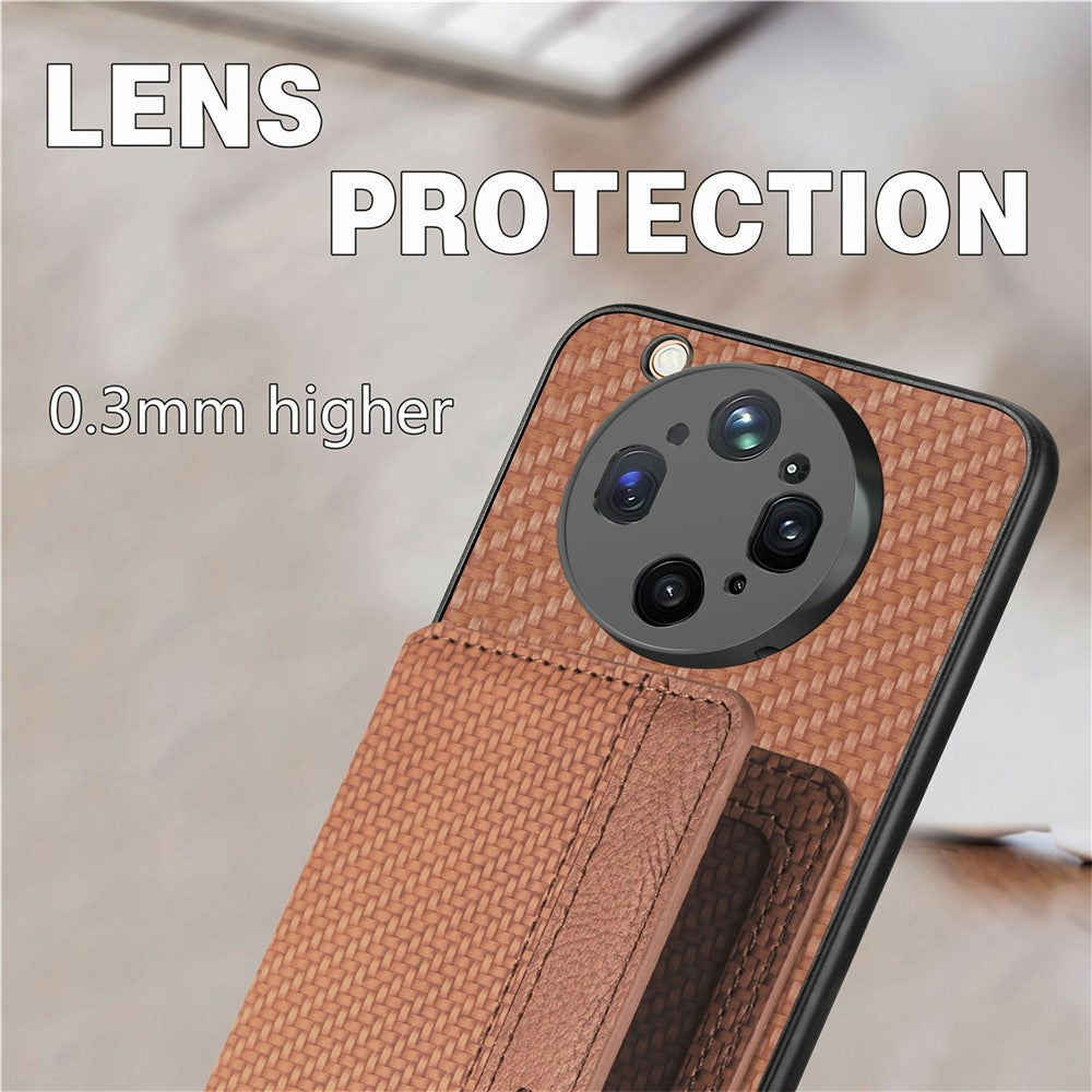 For Oppo Find X9 Ultra 5G Case RFID Blocking Carbon Fiber Leather Phone Back Cover with Card Holder