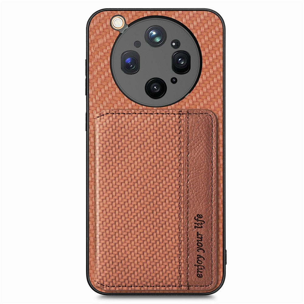 For Oppo Find X9 Ultra 5G Case RFID Blocking Carbon Fiber Leather Phone Back Cover with Card Holder