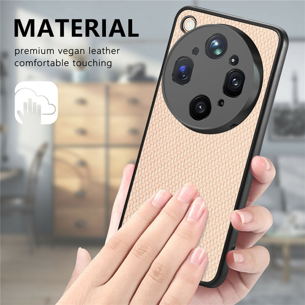 For Oppo Find X9 Ultra 5G Case Carbon Fiber Texture PU Leather + PC + TPU Phone Cover