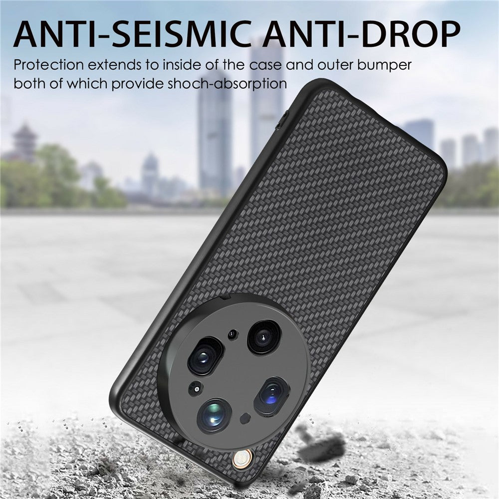 For Oppo Find X9 Ultra 5G Case Carbon Fiber Texture PU Leather + PC + TPU Phone Cover
