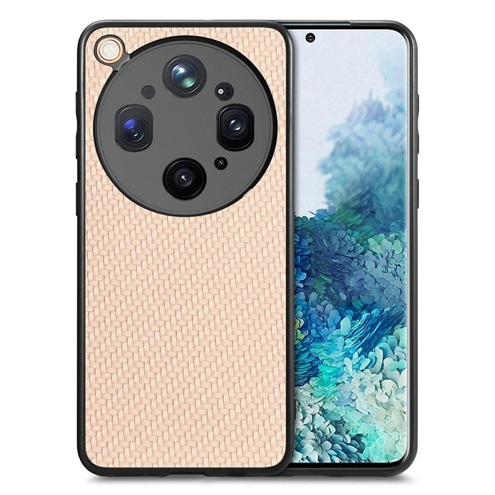 Til Oppo Find X9 Ultra 5G Etui Kulfiber Tekstur PU Læder + PC + TPU Telefoncover