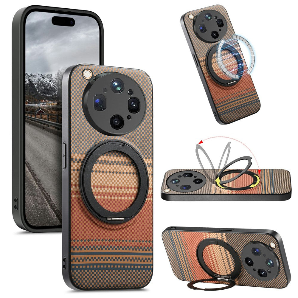 For Oppo Find X9 Ultra 5G Magnetic Case Rotation Kickstand PU Leather + TPU Phone Cover