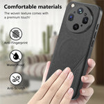For Oppo Find X9 Ultra 5G Magnetic Case Cloth Texture PU Leather + PC + TPU Phone Cover
