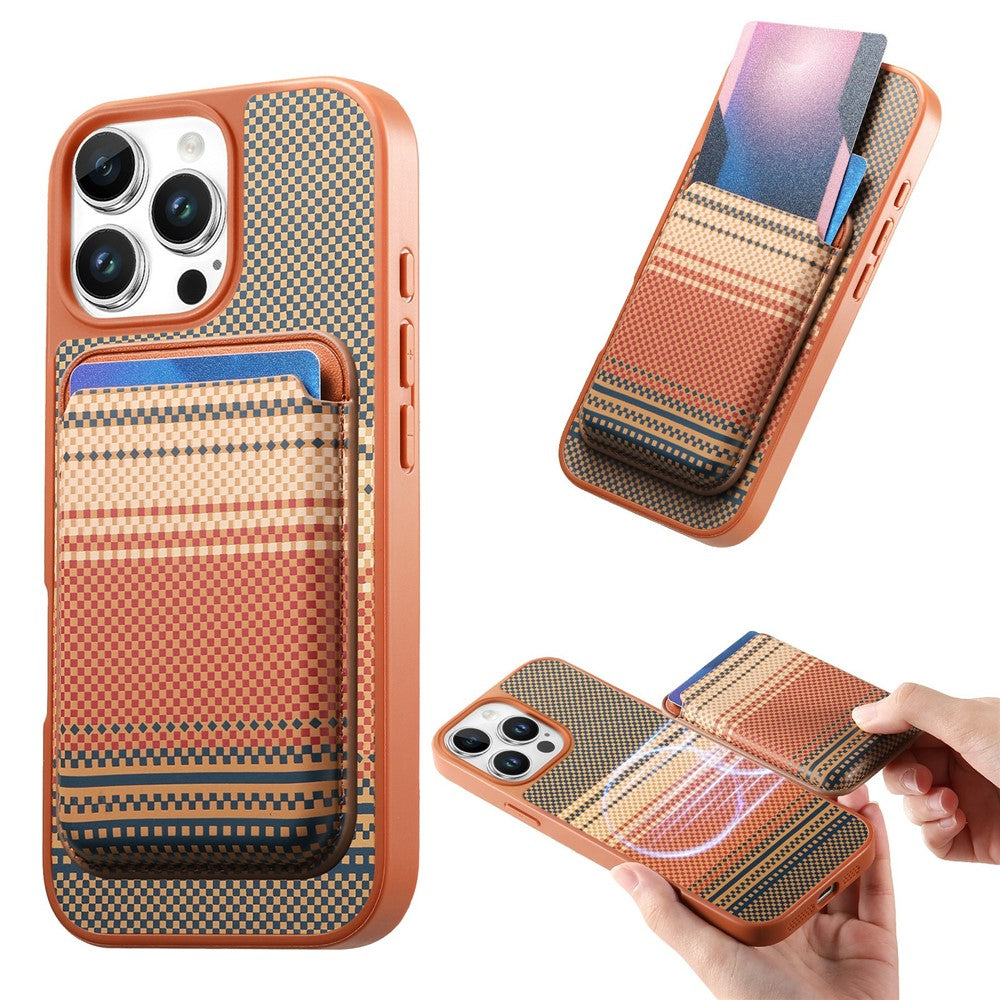 For iPhone 16 Pro Max Magnetic Case Detachable Card Holder PU Leather + PC + TPU Shockproof Cover