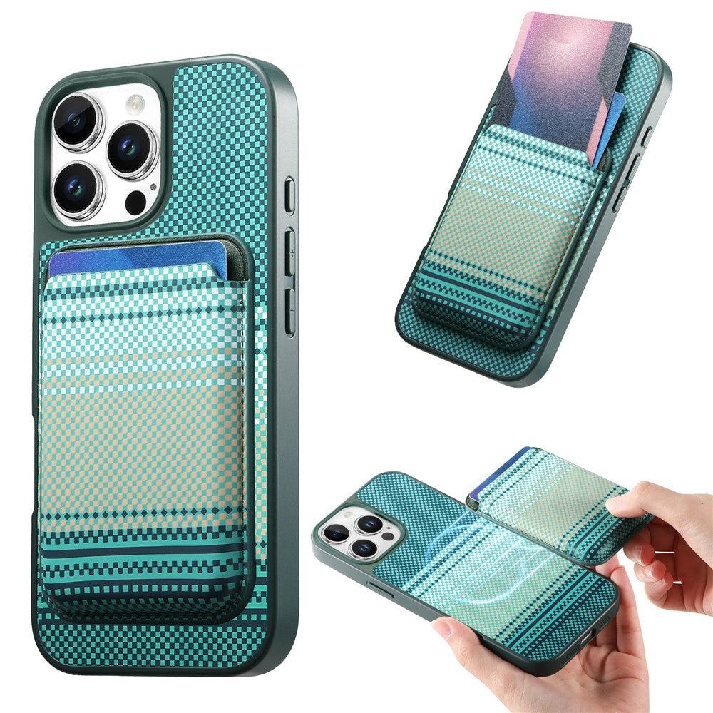 For iPhone 16 Pro Max Magnetic Case Detachable Card Holder PU Leather + PC + TPU Shockproof Cover
