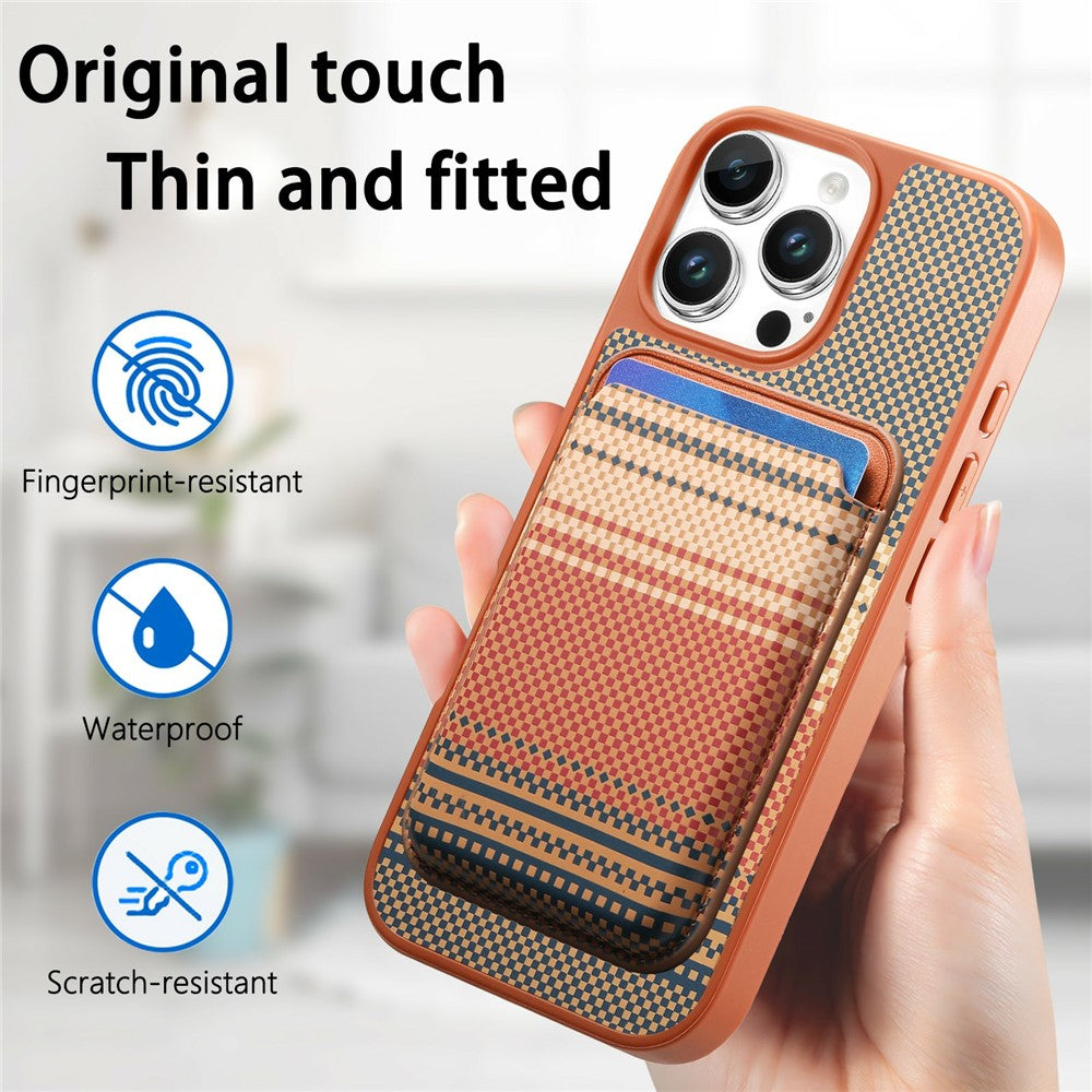 For iPhone 16 Pro Magnetic Case Detachable Card Holder PU Leather + PC + TPU Shockproof Cover