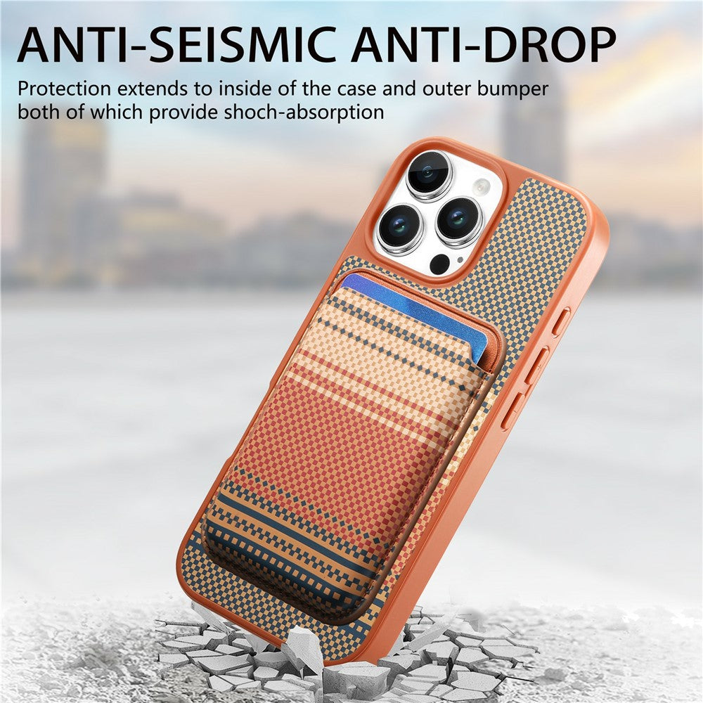 For iPhone 16 Pro Magnetic Case Detachable Card Holder PU Leather + PC + TPU Shockproof Cover