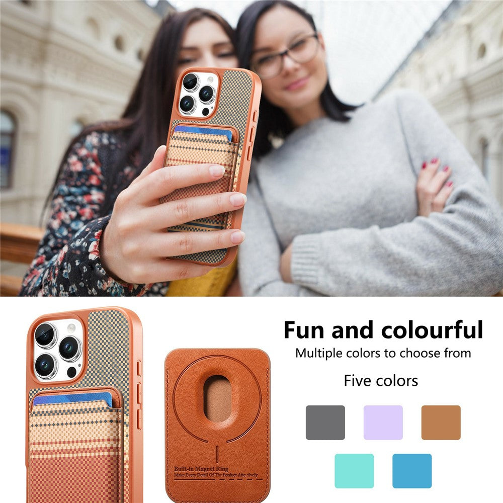 For iPhone 16 Pro Magnetic Case Detachable Card Holder PU Leather + PC + TPU Shockproof Cover