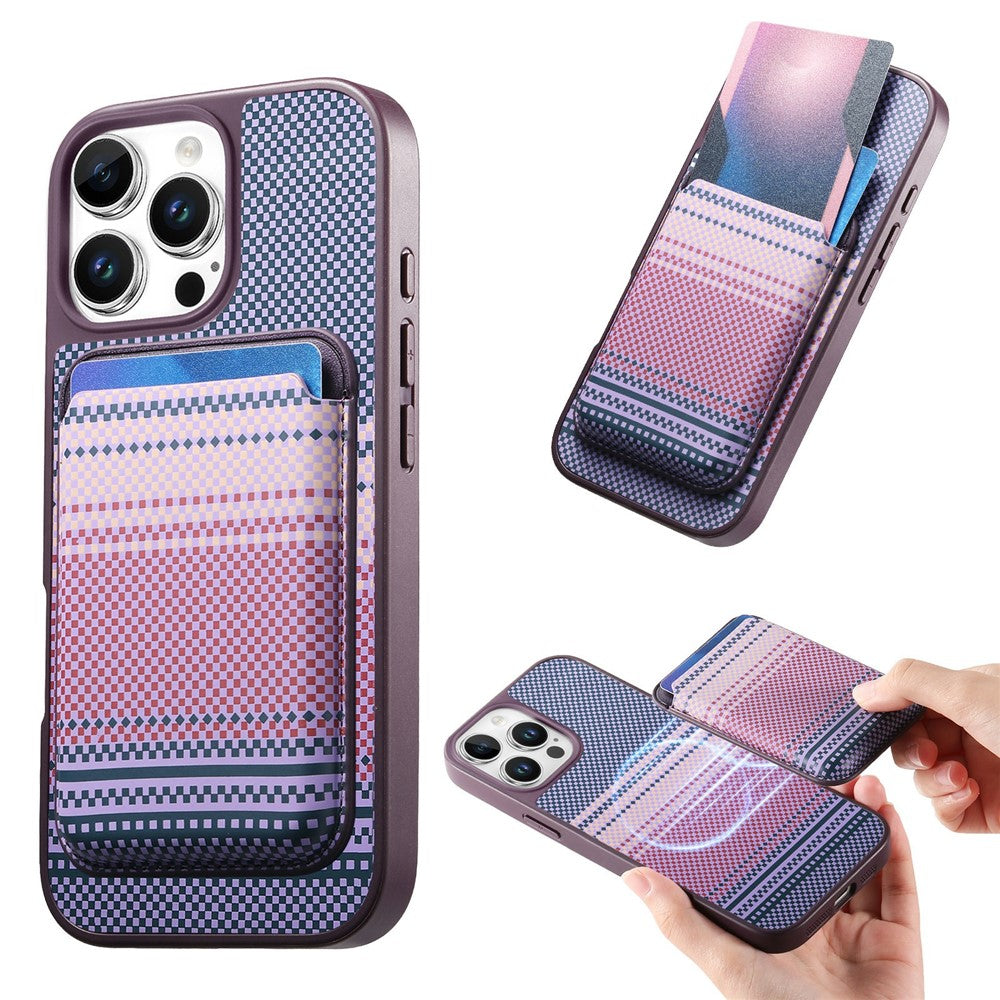 For iPhone 16 Pro Magnetic Case Detachable Card Holder PU Leather + PC + TPU Shockproof Cover