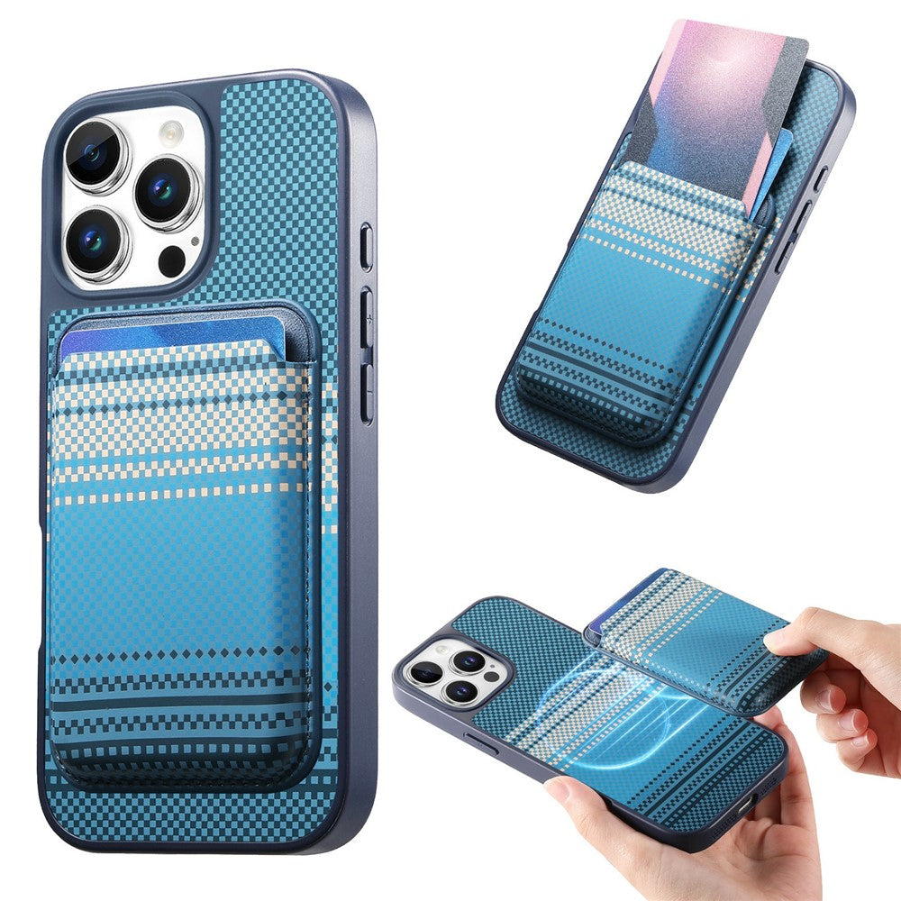 For iPhone 16 Pro Magnetic Case Detachable Card Holder PU Leather + PC + TPU Shockproof Cover