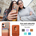 For iPhone 16 Magnetic Case Detachable Card Holder PU Leather + PC + TPU Shockproof Cover