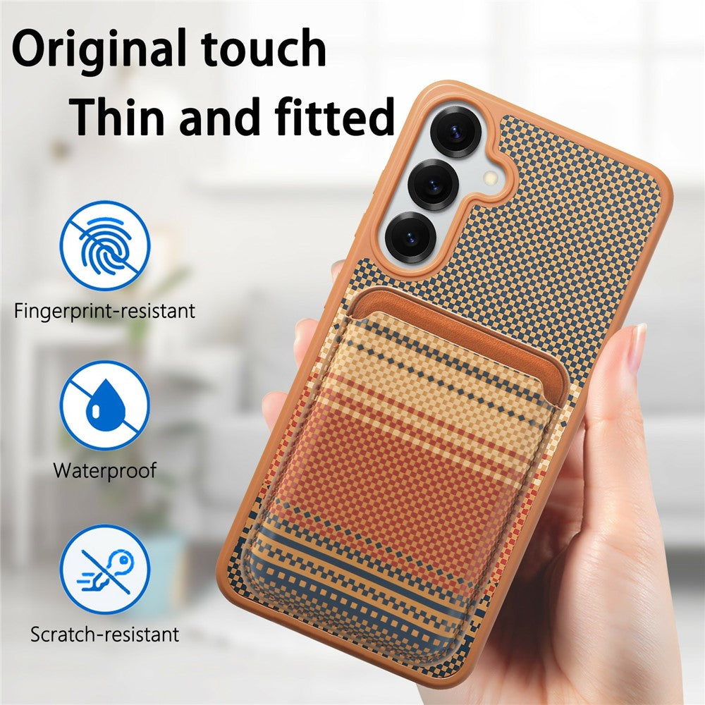 For Samsung Galaxy S26+ Magnetic Case Detachable Card Holder PU Leather + PC + TPU Shockproof Cover