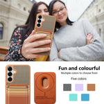 For Samsung Galaxy S26+ Magnetic Case Detachable Card Holder PU Leather + PC + TPU Shockproof Cover