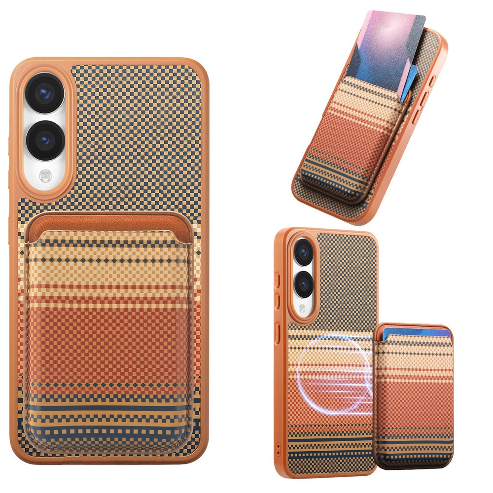 For Samsung Galaxy S25 Edge Magnetic Case Detachable Card Holder PU Leather + PC + TPU Shockproof Cover
