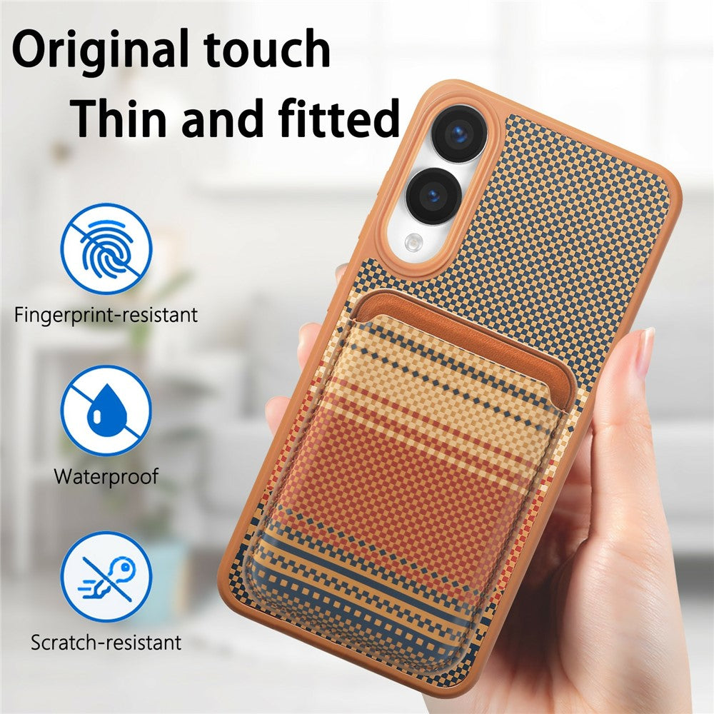For Samsung Galaxy S25 Edge Magnetic Case Detachable Card Holder PU Leather + PC + TPU Shockproof Cover