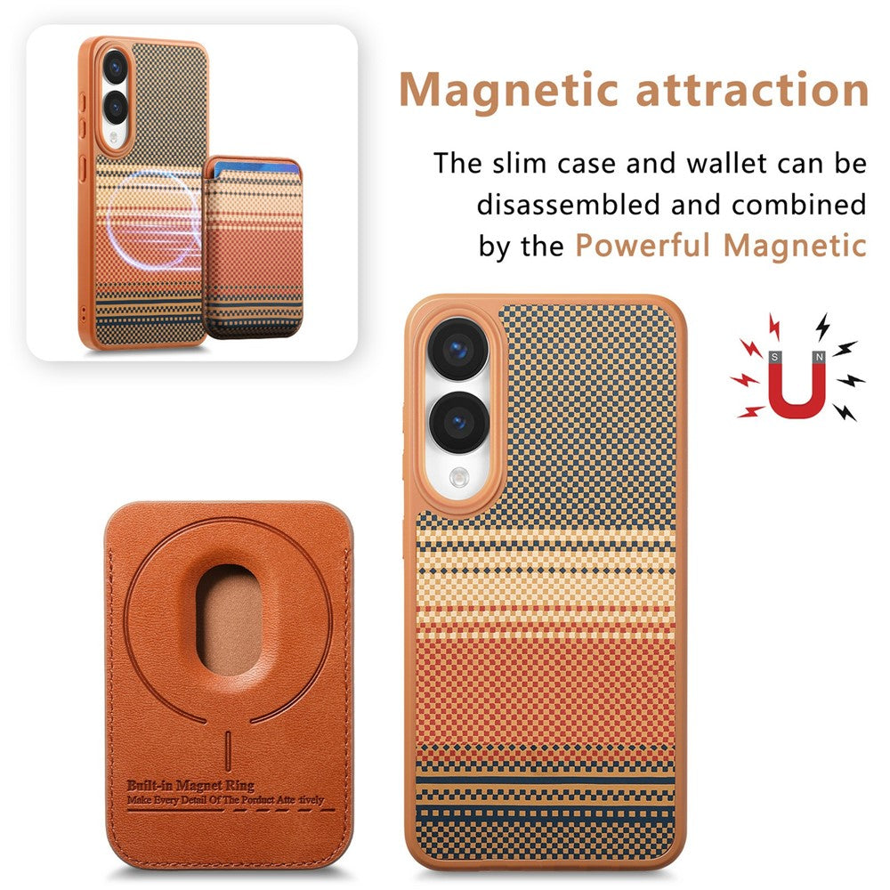 For Samsung Galaxy S25 Edge Magnetic Case Detachable Card Holder PU Leather + PC + TPU Shockproof Cover