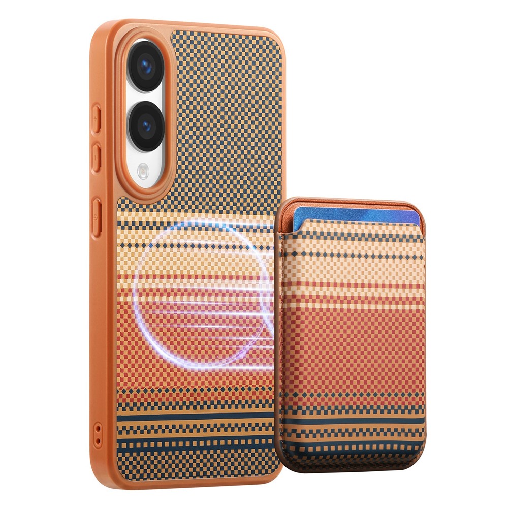 For Samsung Galaxy S25 Edge Magnetic Case Detachable Card Holder PU Leather + PC + TPU Shockproof Cover