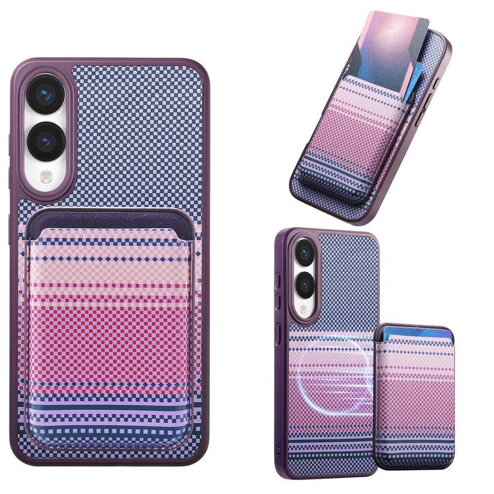 For Samsung Galaxy S25 Edge Magnetic Case Detachable Card Holder PU Leather + PC + TPU Shockproof Cover