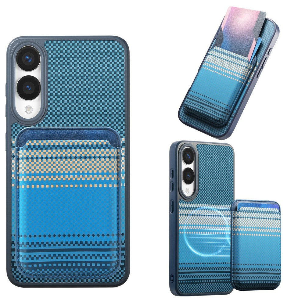 For Samsung Galaxy S25 Edge Magnetic Case Detachable Card Holder PU Leather + PC + TPU Shockproof Cover