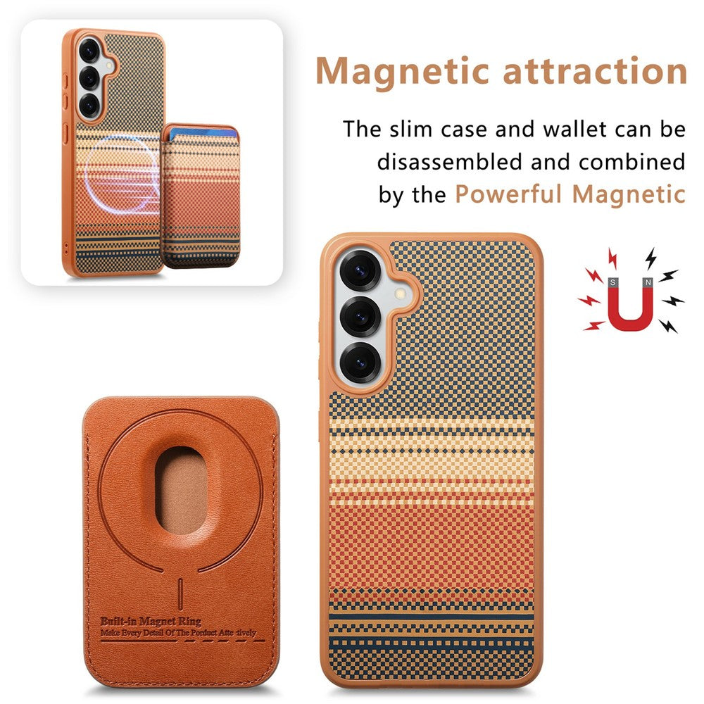 For Samsung Galaxy S25+ / S24+ Magnetic Case Detachable Card Holder PU Leather + PC + TPU Shockproof Cover