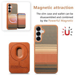 Til Samsung Galaxy S25 / S24 Magnetisk Cover Aftagelig Kortholder PU Læder + PC + TPU Stødsikkert Cover