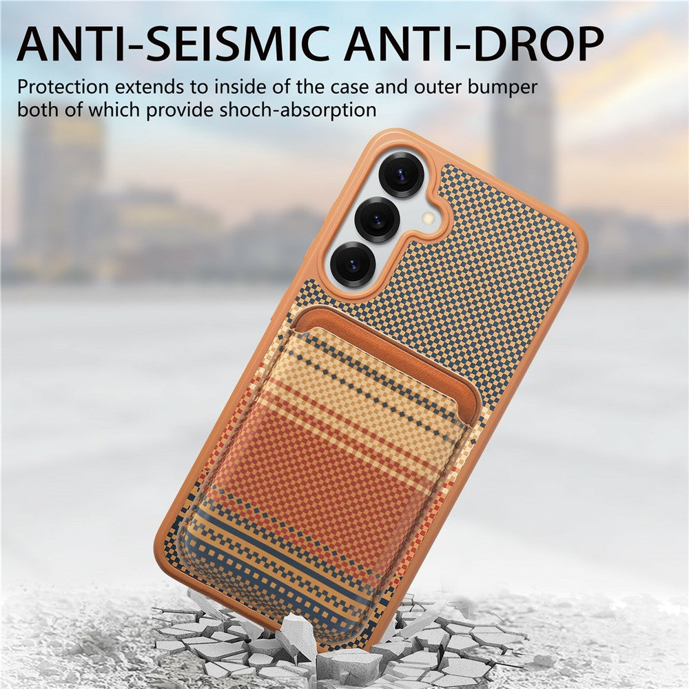 Til Samsung Galaxy S25 / S24 Magnetisk Cover Aftagelig Kortholder PU Læder + PC + TPU Stødsikkert Cover