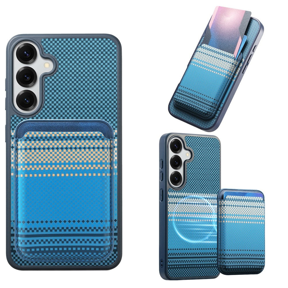 Til Samsung Galaxy S25 / S24 Magnetisk Cover Aftagelig Kortholder PU Læder + PC + TPU Stødsikkert Cover
