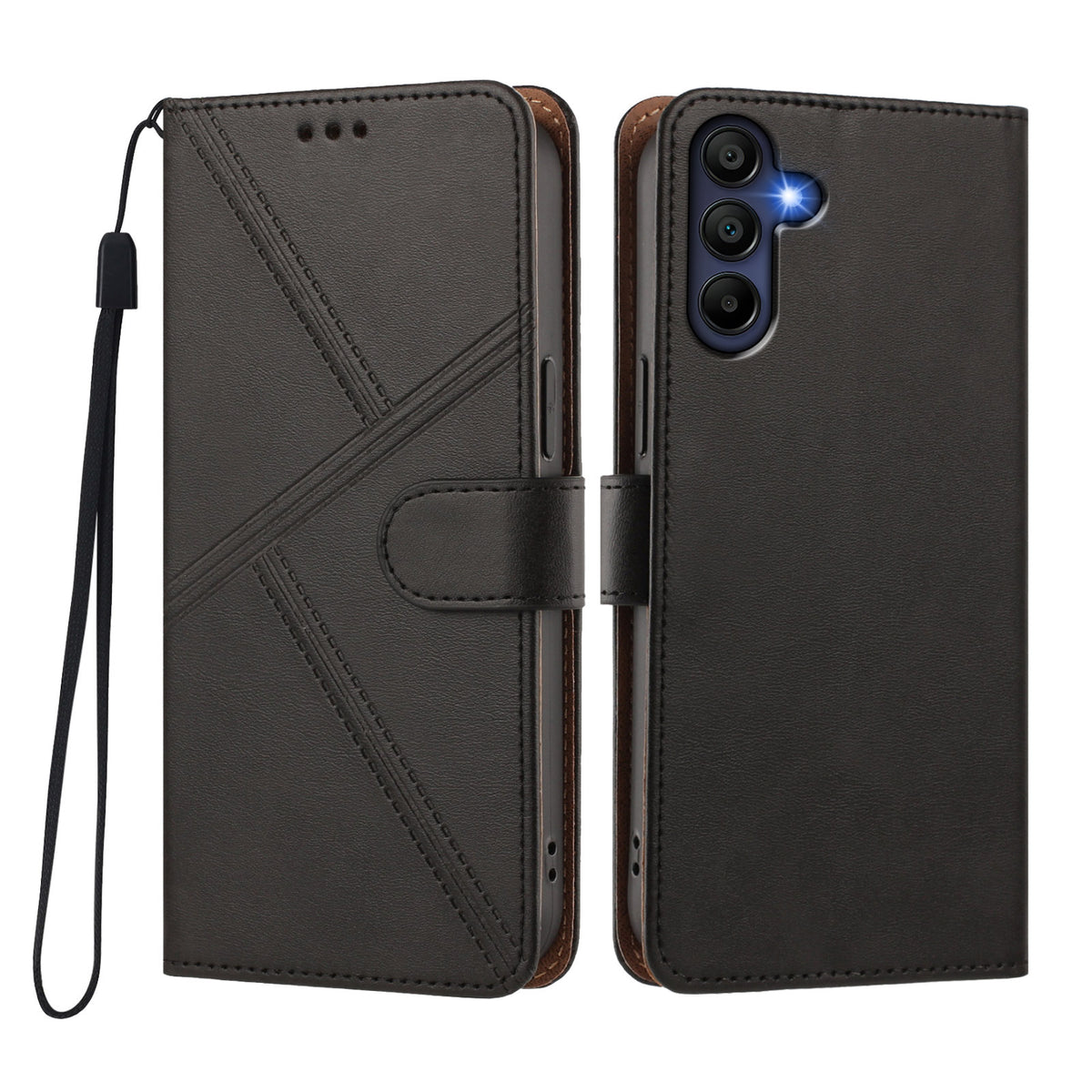 For Samsung Galaxy A16 4G / Galaxy A16 5G Case Diamond Stitch PU Leather Wallet Flip Phone Cover with Wrist Strap