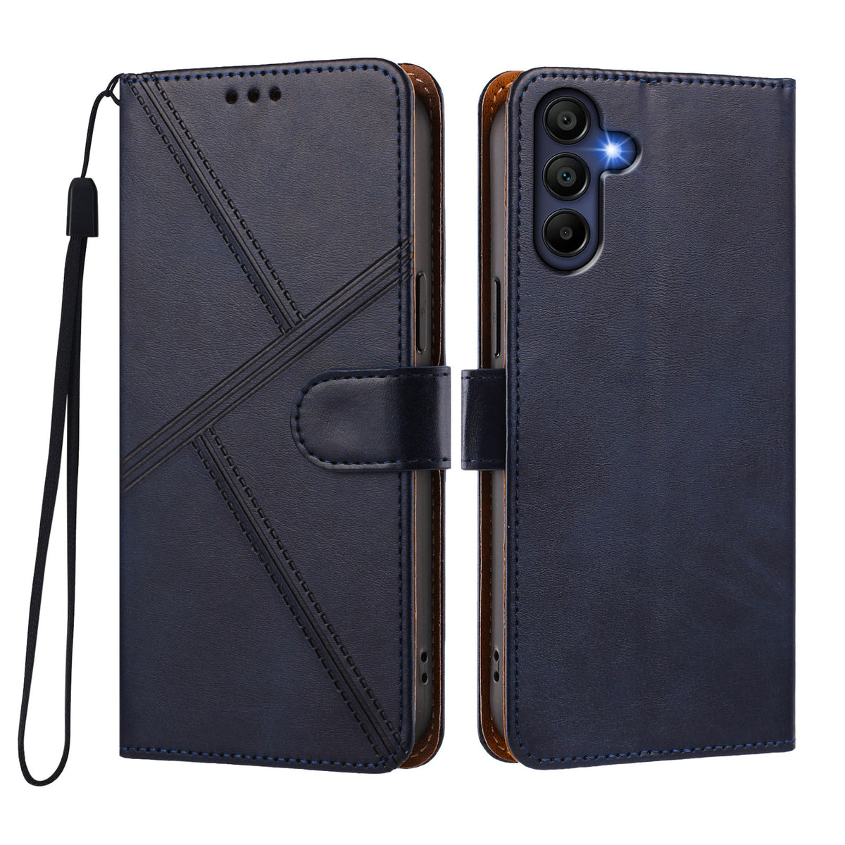 For Samsung Galaxy A16 4G / Galaxy A16 5G Case Diamond Stitch PU Leather Wallet Flip Phone Cover with Wrist Strap