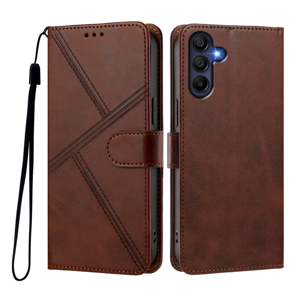 For Samsung Galaxy A16 4G / Galaxy A16 5G Case Diamond Stitch PU Leather Wallet Flip Phone Cover with Wrist Strap