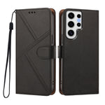 Samsung Galaxy S24 Ultra Skal Diamond Stitch PU Läder Plånboksfodral med Flip-Ficka och Handledsrem