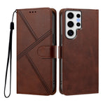 Samsung Galaxy S24 Ultra Skal Diamond Stitch PU Läder Plånboksfodral med Flip-Ficka och Handledsrem