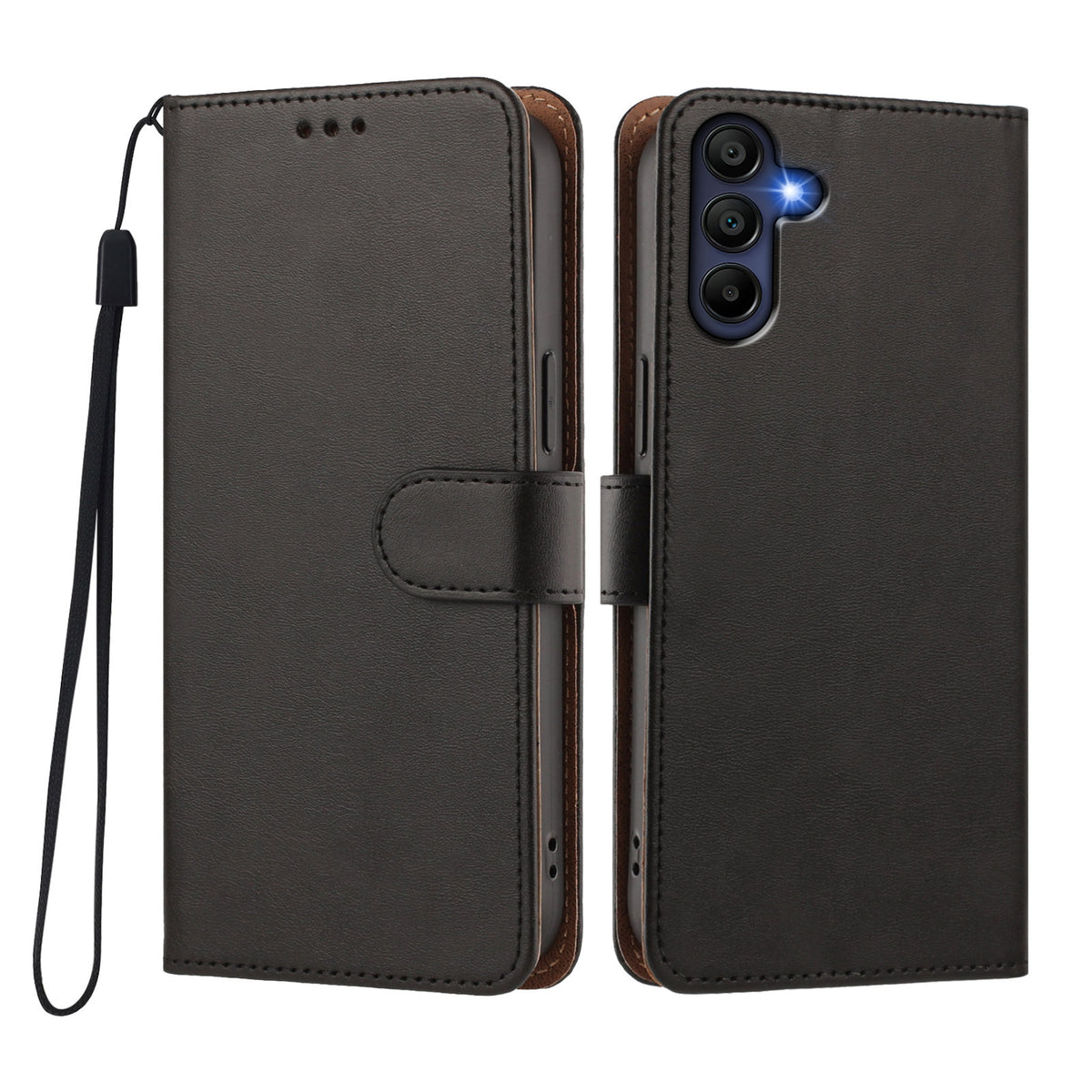 Til Samsung Galaxy A16 4G / Galaxy A16 5G Etui Pung Flip Stander PU-læder Telefoncover med Håndledsrem