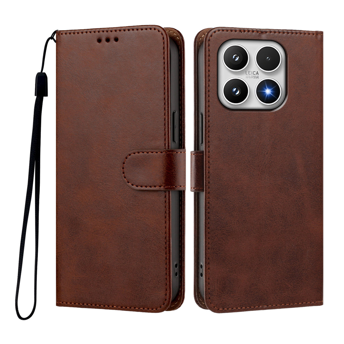 For Xiaomi 17 Case Wallet Flip Stand PU Leather Phone Cover with Wrist Strap