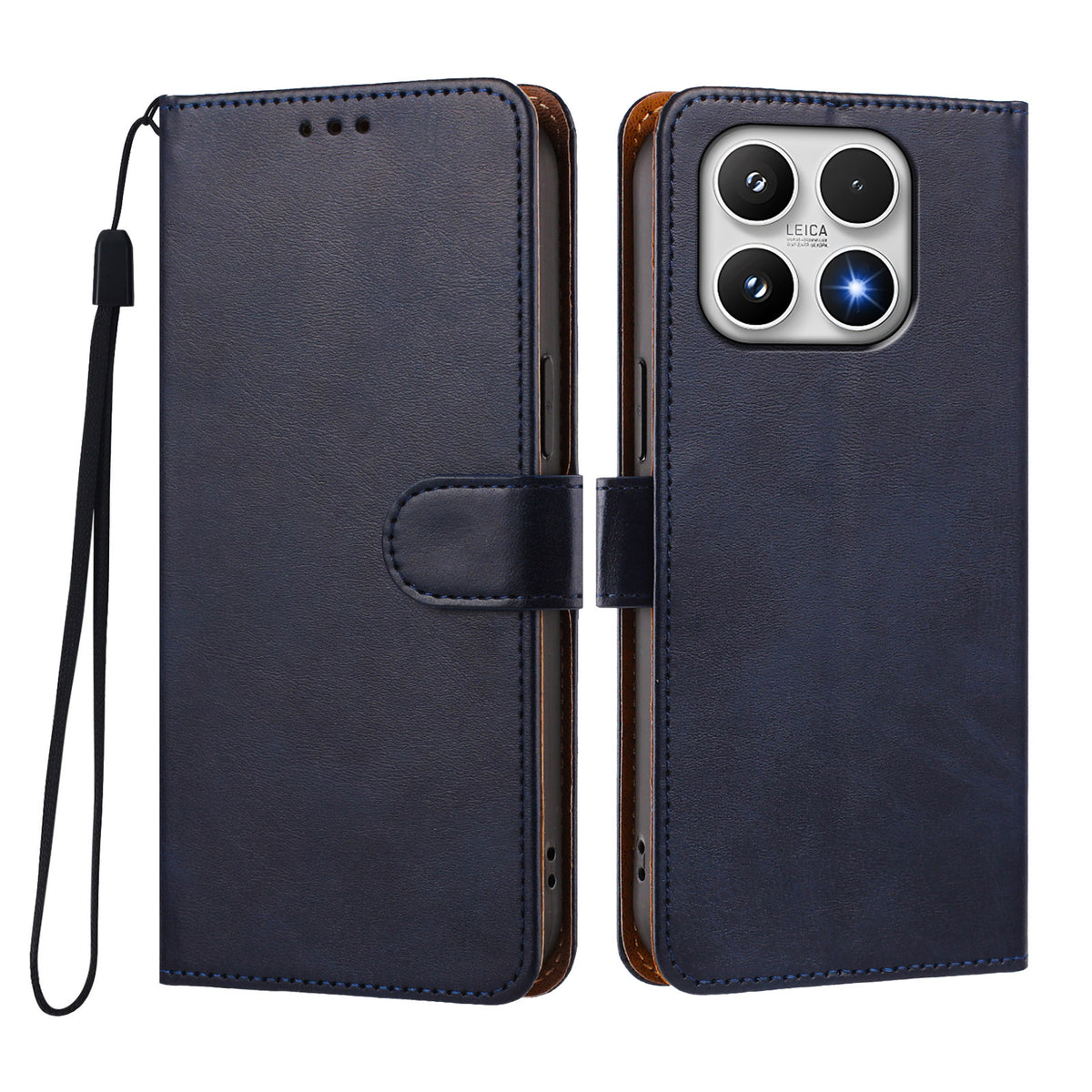 For Xiaomi 17 Case Wallet Flip Stand PU Leather Phone Cover with Wrist Strap