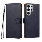 For Samsung Galaxy S24 Ultra Case Wallet Flip Stand PU Leather Phone Cover with Wrist Strap