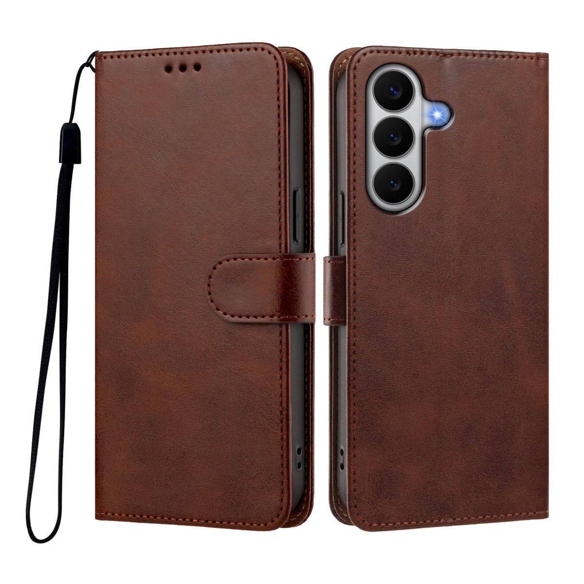 For Samsung Galaxy A27 5G Case Wallet Flip Stand PU Leather Phone Cover with Wrist Strap