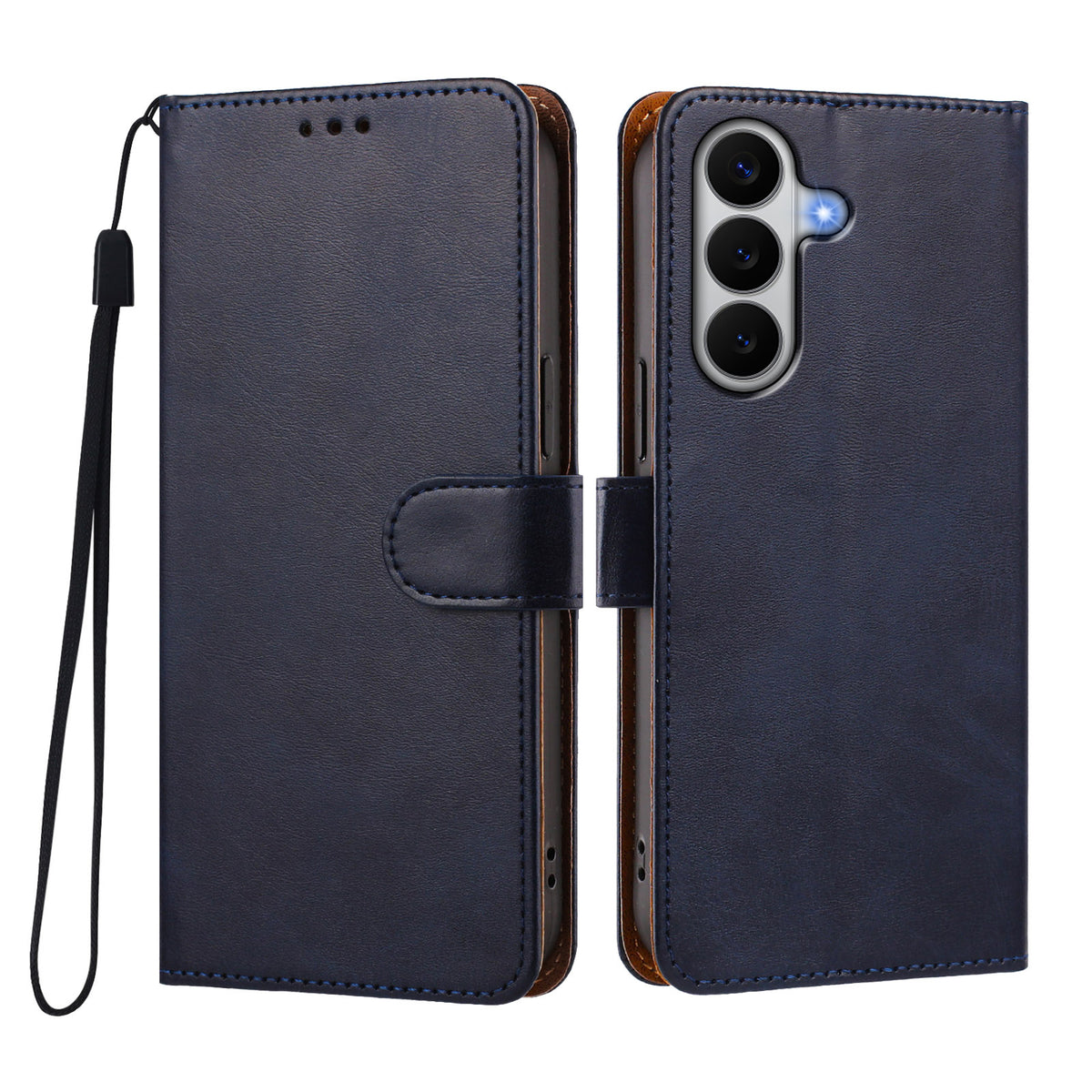For Samsung Galaxy A27 5G Case Wallet Flip Stand PU Leather Phone Cover with Wrist Strap