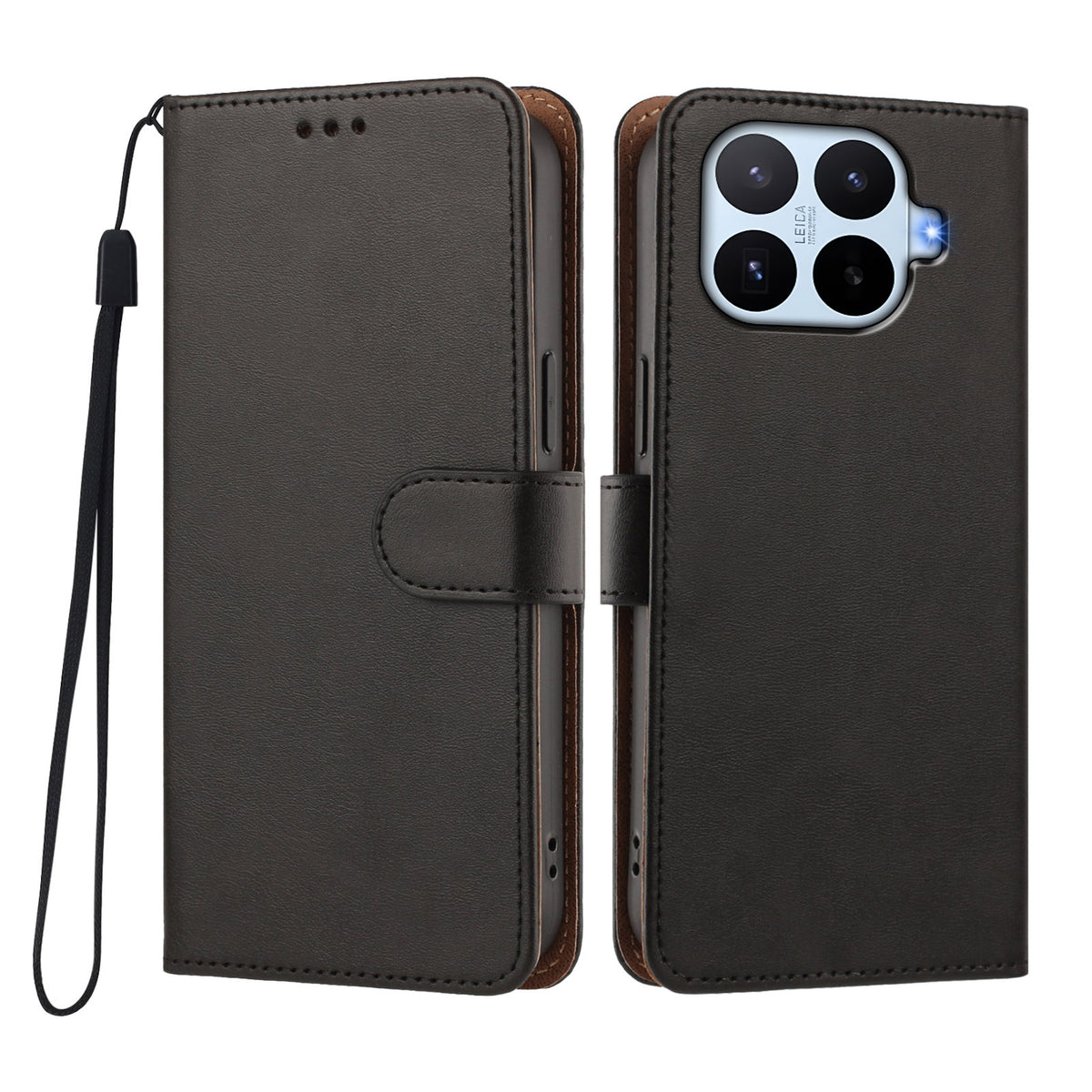 Xiaomi 17T-skal Plånboksfodral med stativ i PU-läder och handledsrem