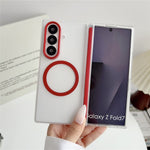 For Samsung Galaxy Z Fold7 5G Magnetic Case Hard PC Foldable Phone Cover with Front Frame